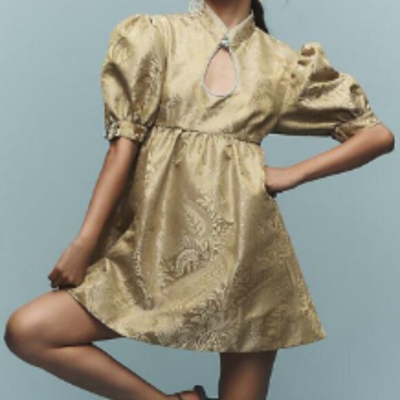 Brand New Maeve Puff-Sleeve Babydoll Mini Dress - Picture 13 of 16